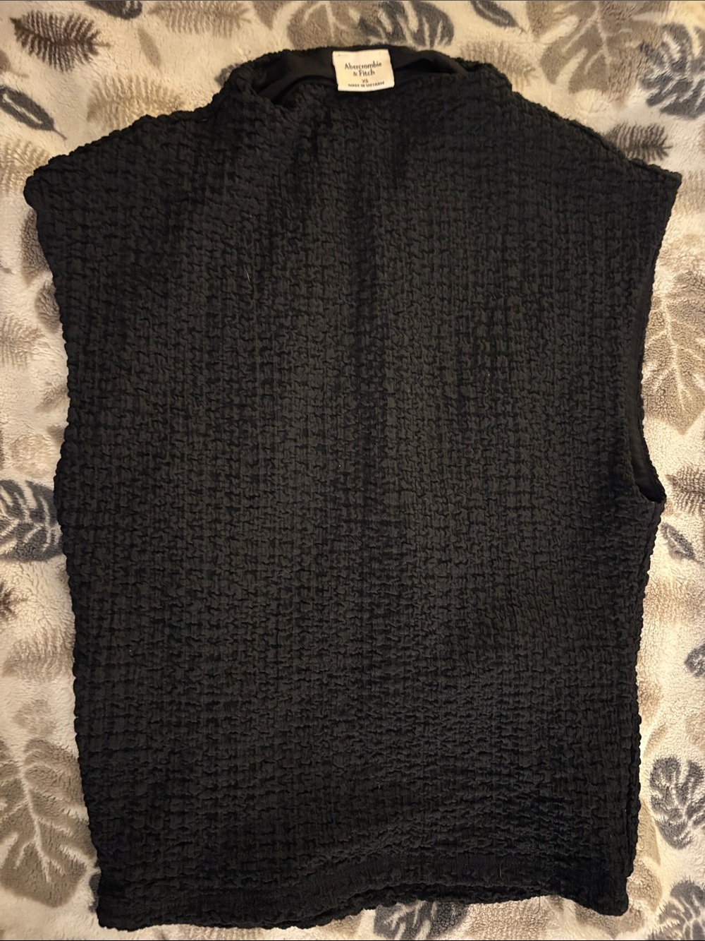 Abercrombie & Fitch Black Textured Sleeveless Tank